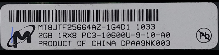 رم ۲ گیگ DDR3 دسکتاپ برند میکرون یک ور چیپ اورجینال استوک کاملا سالم