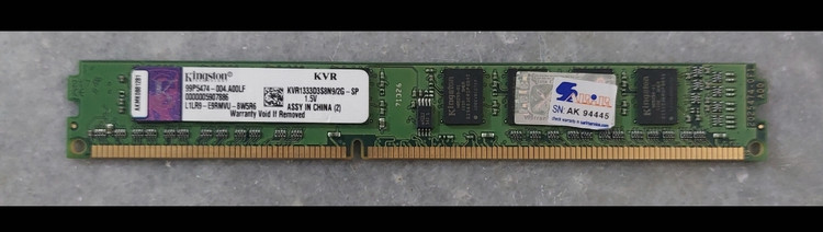 رم ۲ گیگ DDR3 دسکتاپ برند کینگستون یک بر چیپ اورجینال استوک کاملا سالم