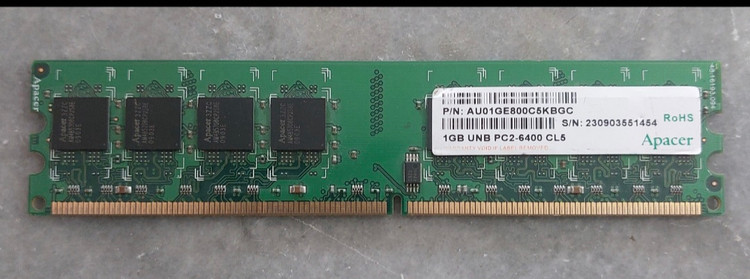 رم 1 گیگ ddr2 دسکتاپ برند اپیسر دو ور چیپ اورجینال استوک کاملا سالم