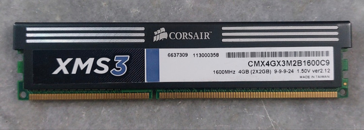 رم ۲ گیگ DDR3 دسکتاپ برند کورسیر مدل xms3 اورجینال استوک کاملا سالم