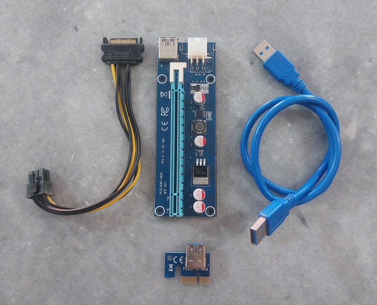 رایزر کارت گرافیک PCI-E مدل ۰۰۷ | تبدیل 1X به 16X | کابل USB 60cm | استوک در حد آکبند