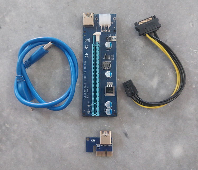 رایزر کارت گرافیک PCI-E مدل 009s | تبدیل 1X به 16X | کابل USB 60cm | استوک در حد آکبند