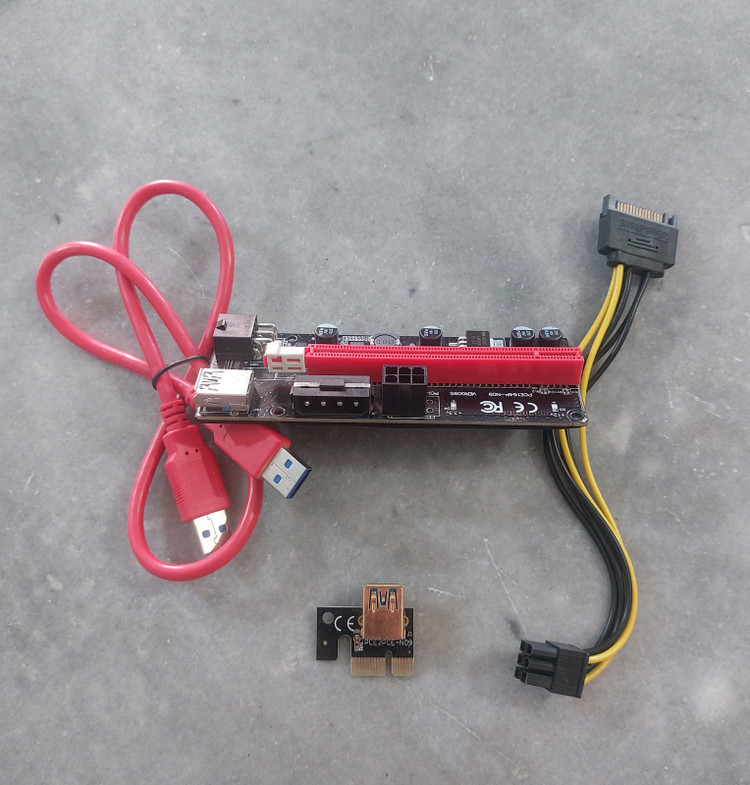 رایزر کارت گرافیک PCI-E مدل 009s مولکس دار | تبدیل 1X به 16X | کابل USB 60cm | استوک در حد آکبند