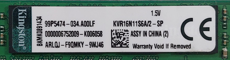 رم ۲ گیگ DDR3 دسکتاپ برند کینگستون 1600 یک بر چیپ اورجینال استوک کاملا سالم