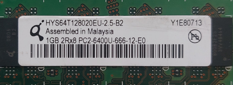 رم ۱ گیگ ddr2 دسکتاپ برند هایس یک ور چیپ اورجینال استوک کاملا سالم