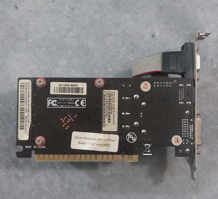 کارت گرافیک ۱ گیگ ddr3 مدل G210 Gainward