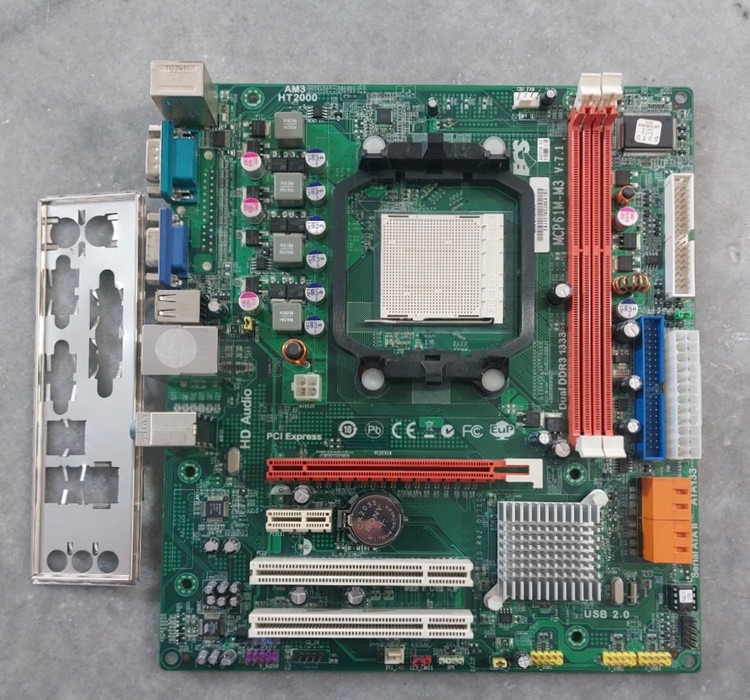 مادربرد ddr3 الایت گروپ مدل MCP61M-M3 استوک کاملا سالم
