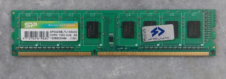 رم ۲ گیگ ddr3 دسکتاپ باس ۱۳۳۳ برند sp دو ور چیپ اورجینال استوک
