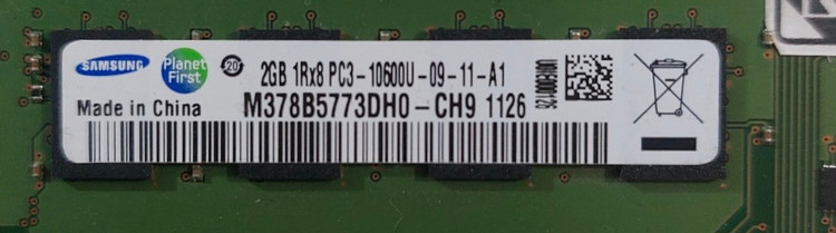 رم ۲ گیگ ddr3 دسکتاپ باس ۱۳۳۳ برند سامسونگ دو ور چیپ اورجینال استوک کاملا سالم