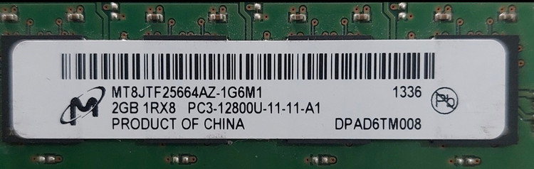رم ۲ گیگ DDR3 دسکتاپ باس ۱۶۰۰ برند میکرون یک ور چیپ اورجینال استوک کاملا سالم