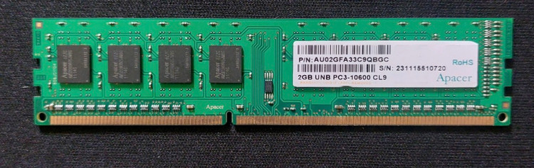 رم دسکتاپ ۲ گیگ ddr3 باس 1333 برند اپیسر یک ور چیپ اورجینال استوک