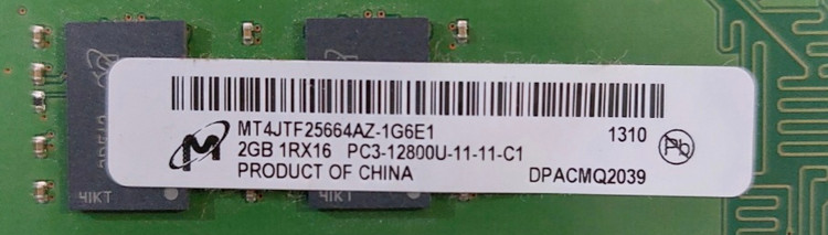 رم ۲ گیگ DDR3 دسکتاپ باس ۱۶۰۰ برند میکرون یک ور چیپ اورجینال استوک کاملا سالم