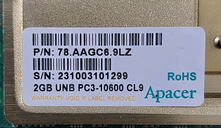 رم دسکتاپ ۲ گیگ ddr3 باس 1333 هتسینک دار برند اپیسر اورجینال استوک