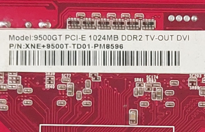 کارت گرافیک ۱ گیگ ddr2 مدل 9500GT 128bit استوک کاملا سالم