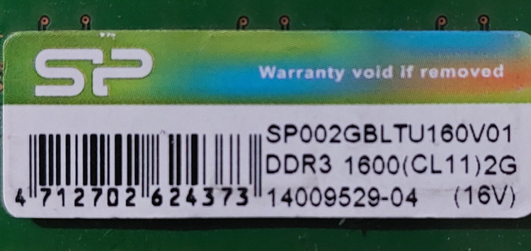 رم ۲ گیگ ddr3 دسکتاپ باس 1600 برند sp یک ور چیپ اورجینال استوک