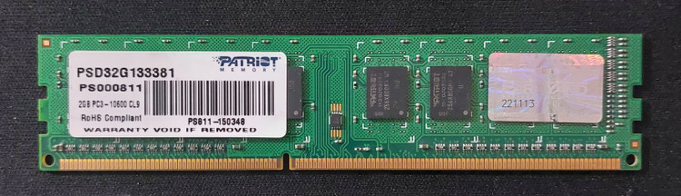 رم دسکتاپ ۲ گیگ ddr3 باس 1333 برند پاتریوت یک ور چیپ اورجینال استوک