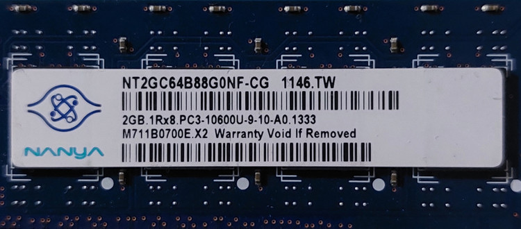 رم دسکتاپ ۲ گیگ ddr3 باس 1333 برند nanya یک ور چیپ اورجینال استوک