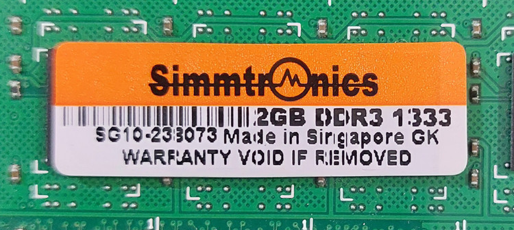 رم دسکتاپ ۲ گیگ ddr3 باس 1333 برند simmtornic دو ور چیپ اورجینال استوک