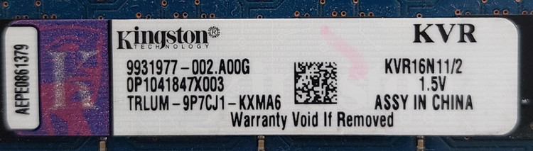 رم ۲ گیگ DDR3 دسکتاپ برند کینگستون یک بر چیپ اورجینال استوک کاملا سالم