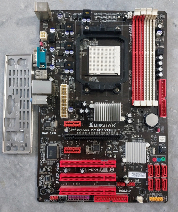 مادربرد ddr3 بایوستار مدل A770E3 استوک کاملا سالم
