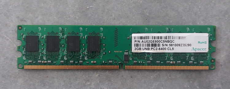 رم 2 گیگ ddr2 دسکتاپ برند اپیسر دو ور چیپ اورجینال استوک کاملا سالم
