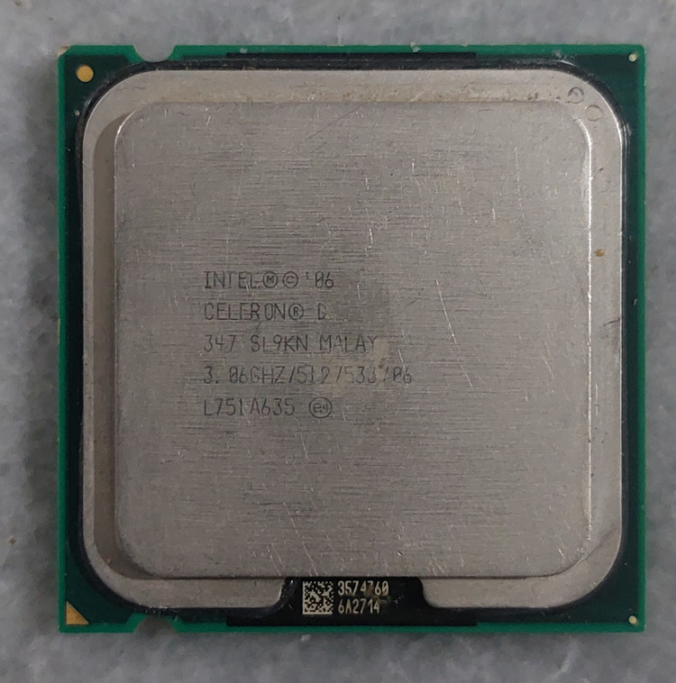 سی پی یو تک هسته ای اینتل مدل CELERON D 347 سوکت ۷۷۵ استوک و کاملا سالم