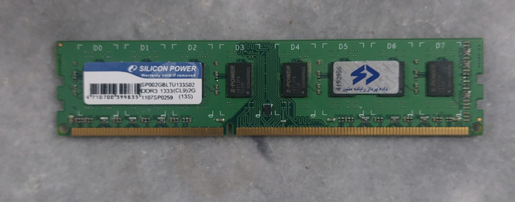 رم ۲ گیگ ddr3 دسکتاپ باس ۱۳۳۳ برند sp دو ور چیپ اورجینال استوک