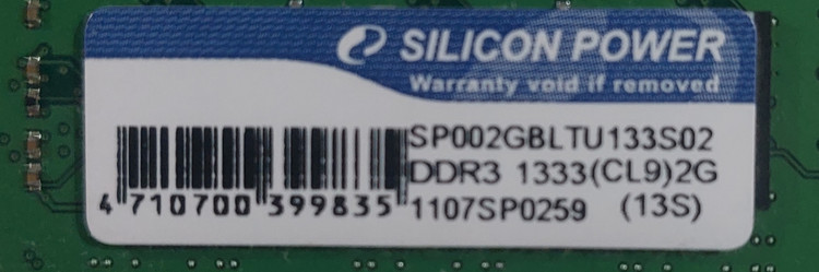 رم ۲ گیگ ddr3 دسکتاپ باس ۱۳۳۳ برند sp دو ور چیپ اورجینال استوک