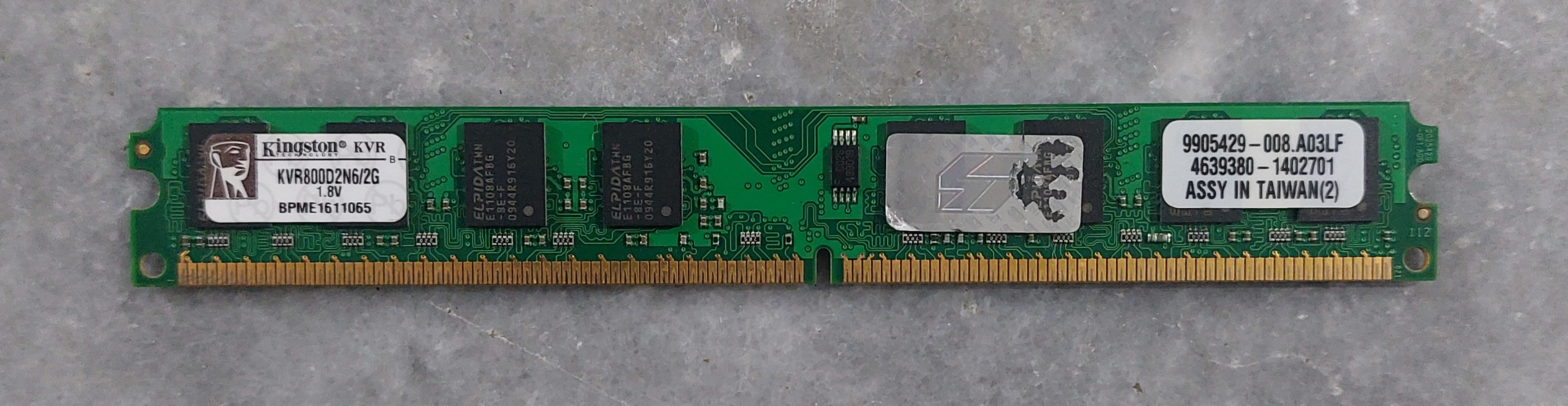 رم ۲ گیگ ddr2 دسکتاپ برند کینگستون دو ور چیپ الپیدا اورجینال استوک