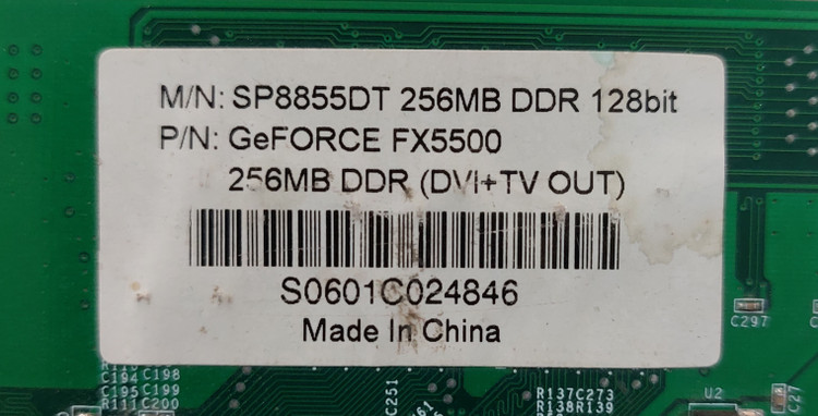 کارت گرافیک 256 مگابایت الیکسیر مدل FX 5500 سوکت AGP DDR1