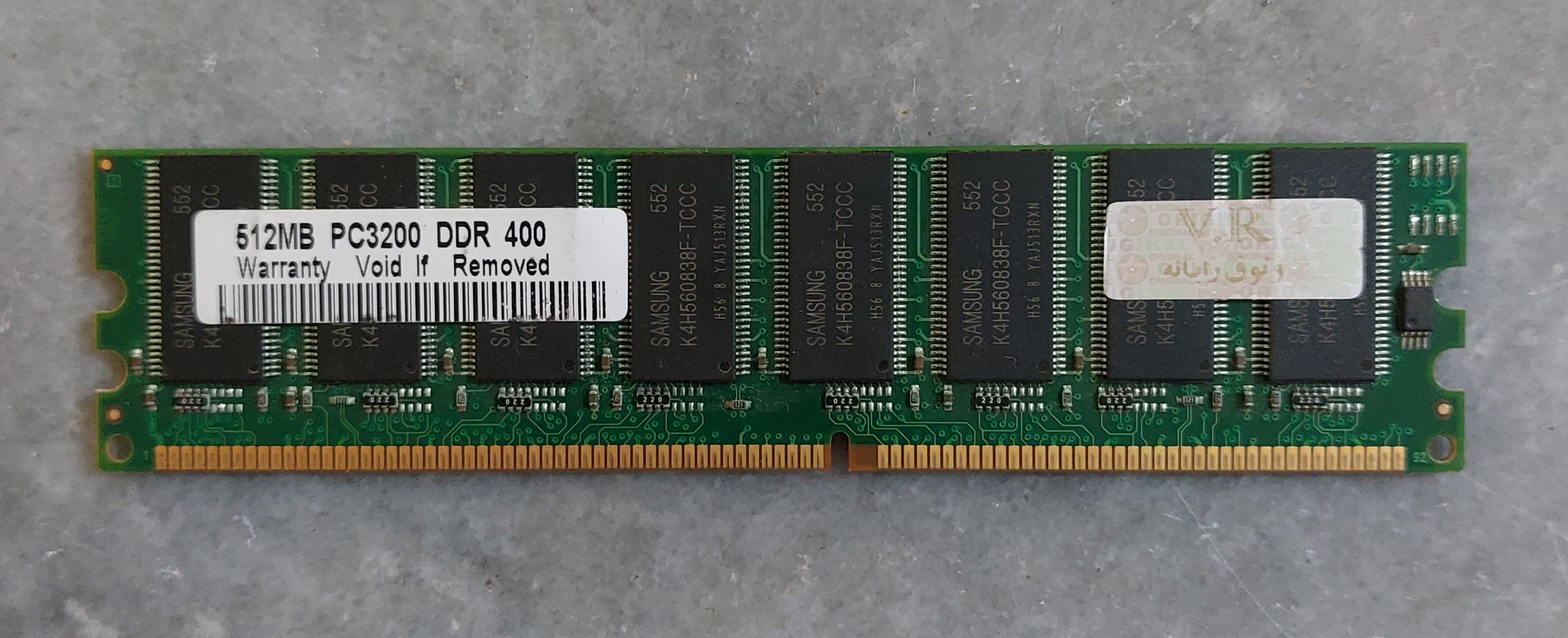 رم 512 مگابایت DDR1 دسکتاپ برند سامسونگ دو ور چیپ اورجینال استوک کاملا سالم‌
