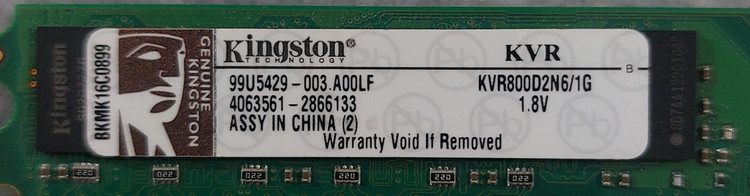 رم ۱ گیگ ddr2 دسکتاپ برند کینگستون دو ور چیپ الپیدا اورجینال استوک
