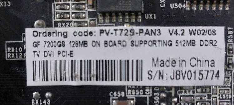 کارت گرافیک 128 مگابایت xfx مدل 7200GS سوکت DDR2