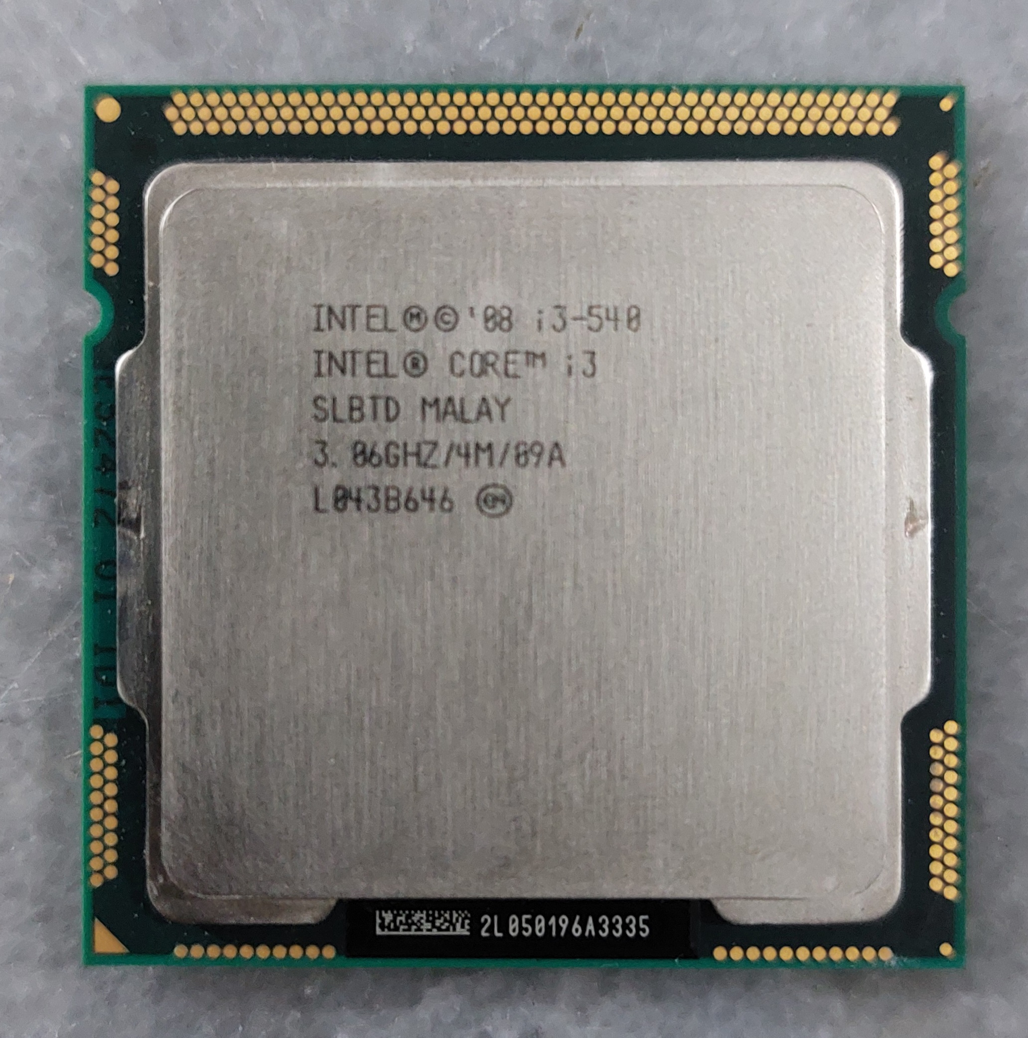 سی پی یو اینتل مدل i3 540 سوکت 1156 استوک