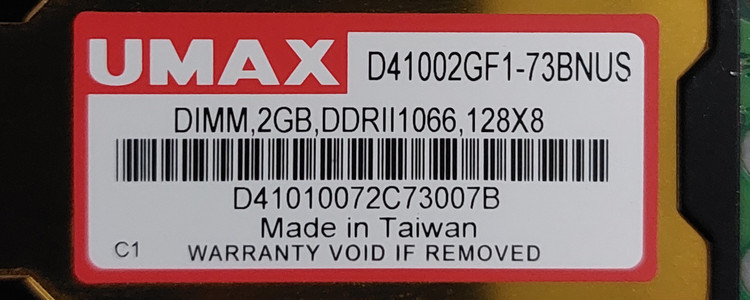 رم ۲ گیگ ddr2 دسکتاپ برند یومکس اورجینال استوک کاملا سالم