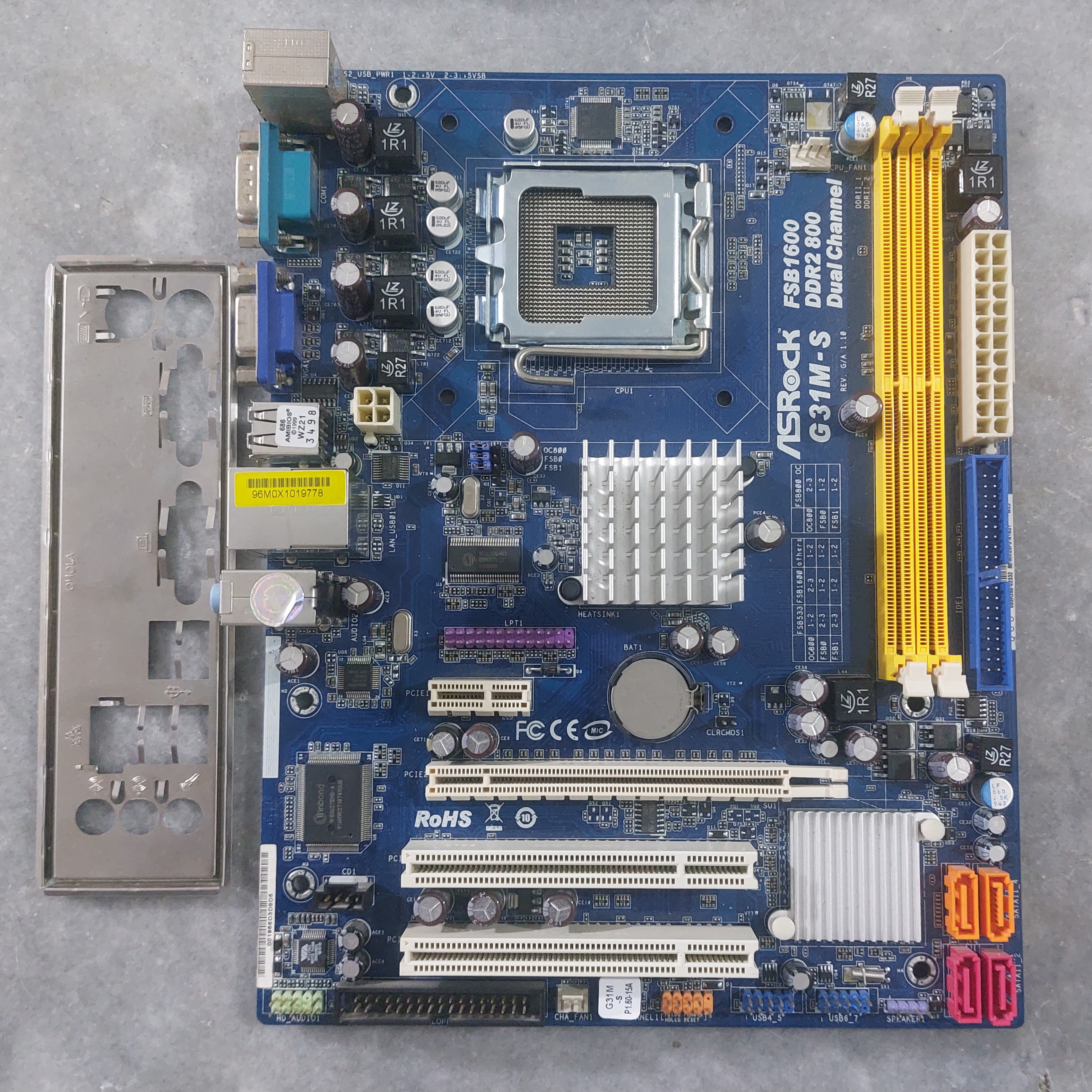 مادربرد ddr2 ازراک مدل G31M-S استوک کاملا سالم