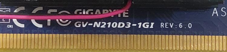 کارت گرافیک ۱ گیگ ddr3 مدل G210 gigabyte