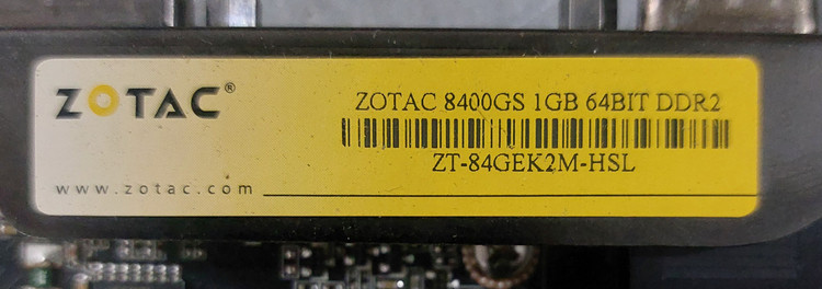 کارت گرافیک ۱ گیگ DDR2 مدل ZOTAC 8400GS