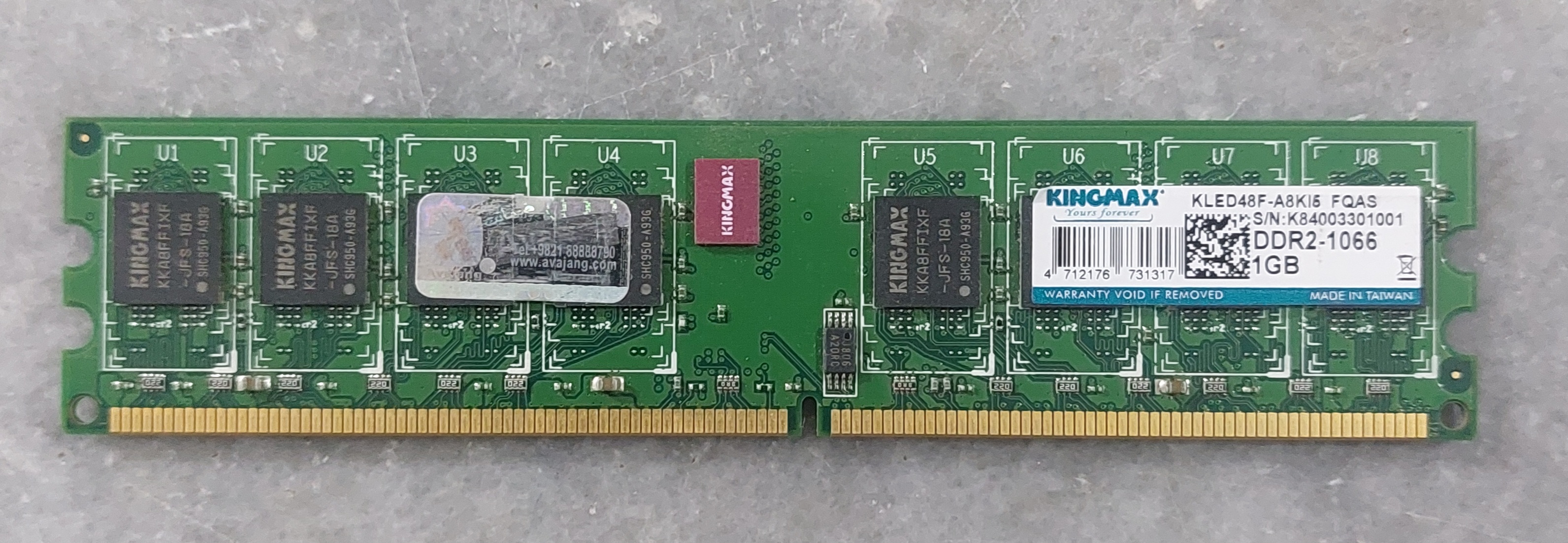 رم 1 گیگ ddr2 دسکتاپ برند کینگ مکس دو ور چیپ اورجینال استوک کاملا سالم‌