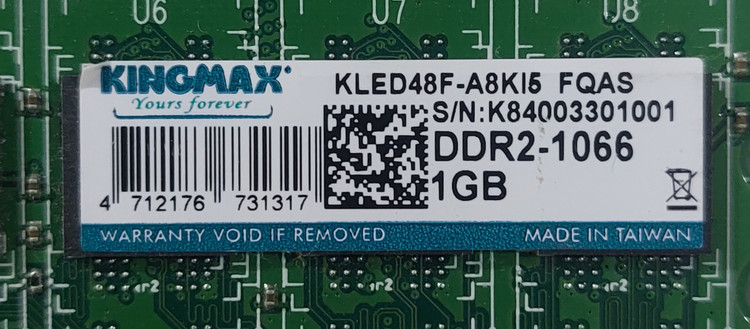 رم 1 گیگ ddr2 دسکتاپ برند کینگ مکس دو ور چیپ اورجینال استوک کاملا سالم
