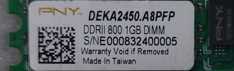 رم 1 گیگ ddr2 دسکتاپ برند پی ان وای دو ور چیپ اورجینال استوک کاملا سالم