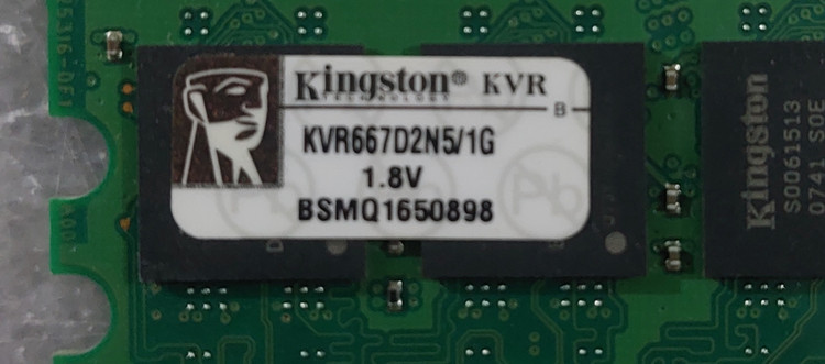 رم ۱ گیگ ddr2 دسکتاپ برند کینگستون دو ور چیپ اورجینال استوک